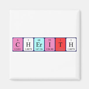 Imã Magnet do nome da mesa periódica Cherith