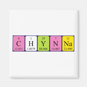 Imã Magnet do nome da mesa periódica Chynna
