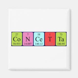 Imã Magnet do nome da mesa periódica Concetta