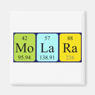 Imã Magnet do nome da mesa periódica de Molara