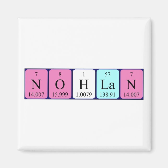 Imã Magnet do nome da mesa periódica de Nohlan (Frente)