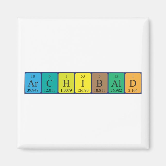 Imã Magnet do nome da mesa periódica do Archibald (Frente)