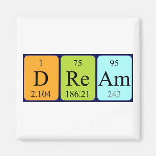 Imã Magnet do nome da mesa periódica do Dream