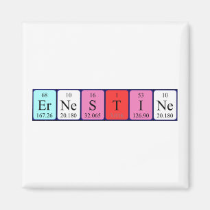 Imã Magnet do nome da mesa periódica Ernestine