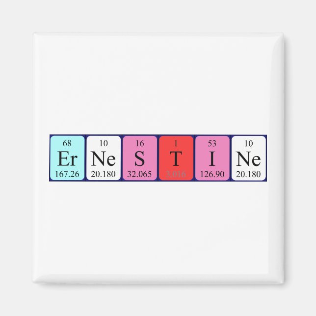 Imã Magnet do nome da mesa periódica Ernestine (Frente)