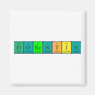 Imã Magnet do nome da mesa periódica Florentin