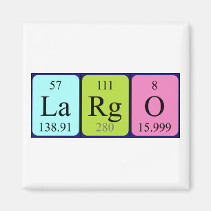 Imã Magnet do nome da mesa periódica Largo