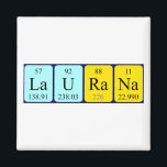 Imã Magnet do nome da mesa periódica Laurana<br><div class="desc">Laurana se soletrava como La U Ra Na (Lanthanum Uranium Radium Sodium) em um ímã para o cientista em você.</div>