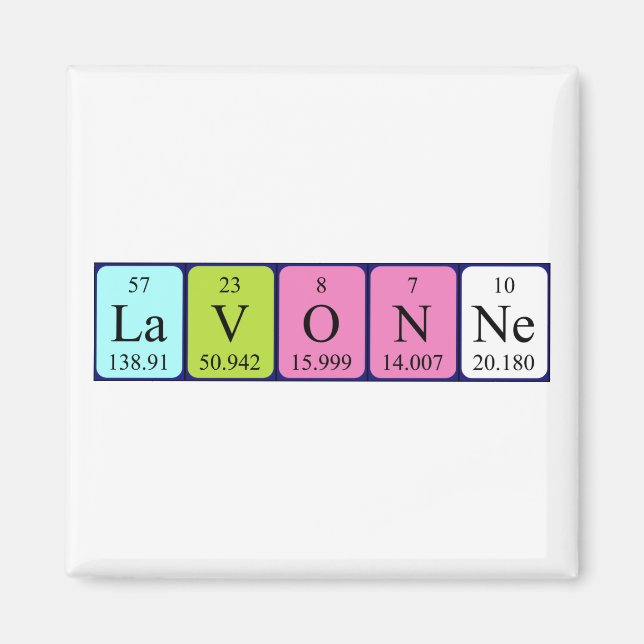 Imã Magnet do nome da mesa periódica Lavonne (Frente)