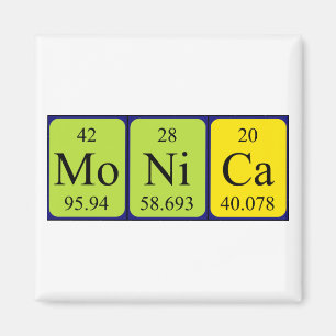 Imã Magnet do nome da mesa periódica Monica