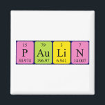 Imã Magnet do nome da mesa periódica Paulin<br><div class="desc">Paulin escreveu P Au Li N (Phosphorus Dourado Lthium Nitrogen) num ímã para o cientista em você. Não consegues encontrar o que queres?</div>