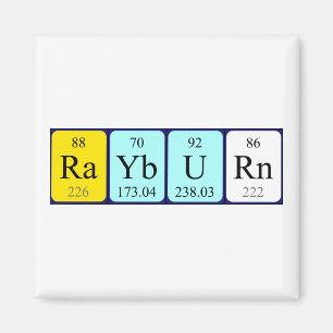 Imã Magnet do nome da mesa periódica Rayburn