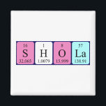 Imã Magnet do nome da mesa periódica Shola<br><div class="desc">Shola se soletrou como S H O La (Oxigênio Enxofre de Hidrogênio Lanthanum) em um ímã para o cientista em você. Não consegues encontrar o que queres?</div>