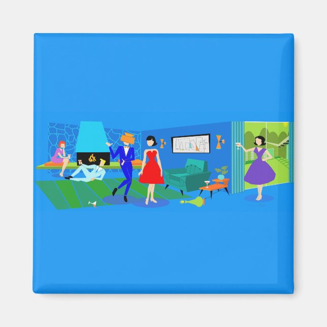 Imã Magnet do Partido Cocktail de Primaveras de Palma  (Frente)