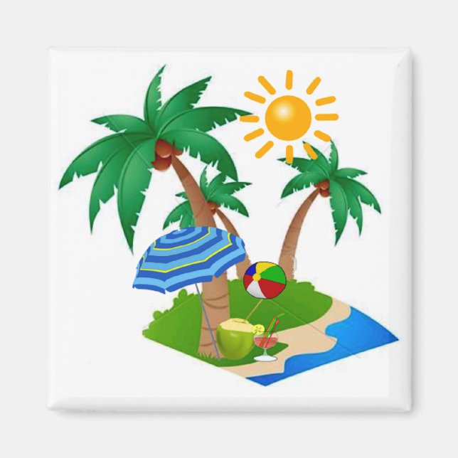 Imã Magnet do refrigerador com Design de praia (Frente)