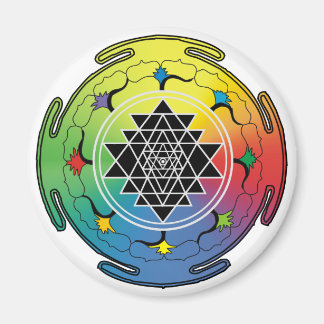 Imã Magnet do Sri Yantra Rainbow