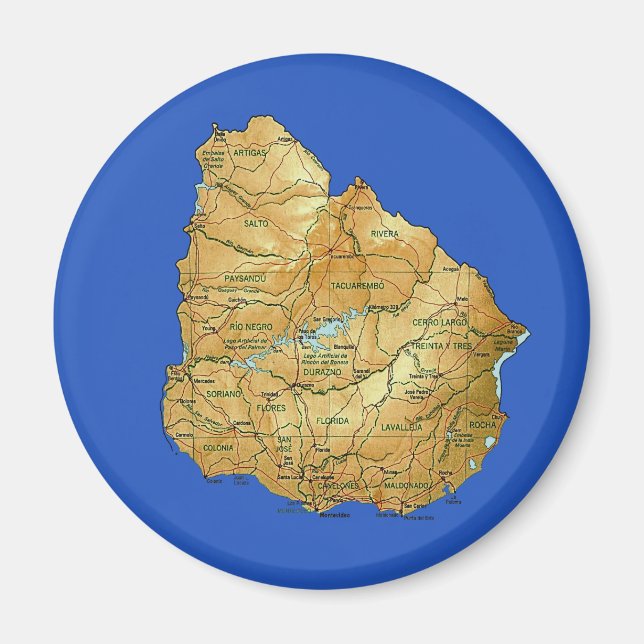 Imã Magnet do Uruguai Map (Frente)