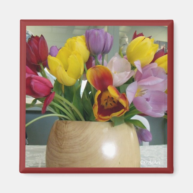 Imã Magnet "Dutch Tulips Buquê" (Frente)