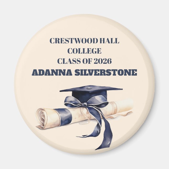 Imã Magnet-Editable Graduation Keepsake Magnet (Frente)