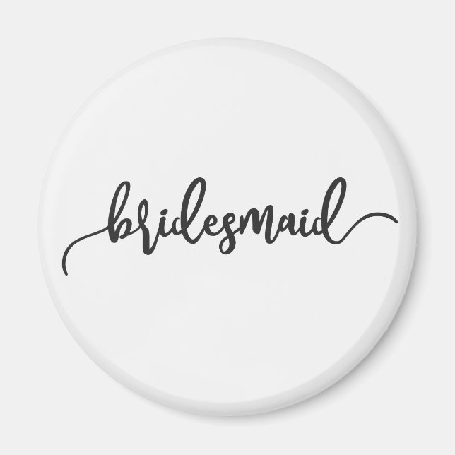 Imã Magnet Elegante De Caligrafia De Bridesmaid (Frente)