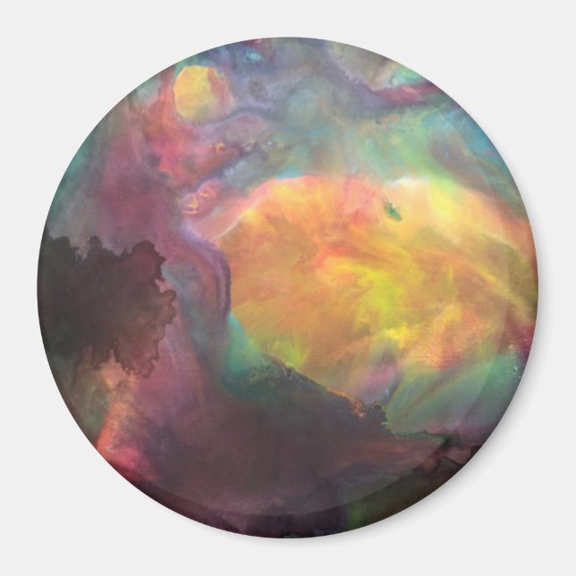 Imã Magnet em círculo com Johnson Abstrato Trabalho de (Frente)