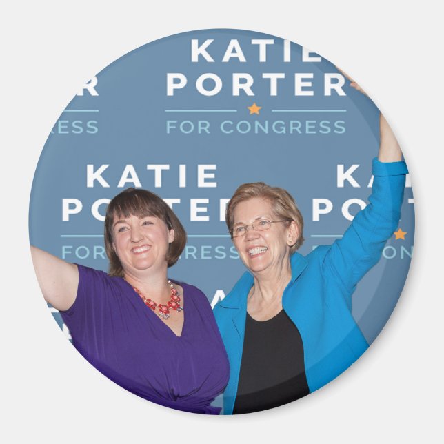 Imã Magnet em torno de Katie Porter Elizabeth Warren (Frente)