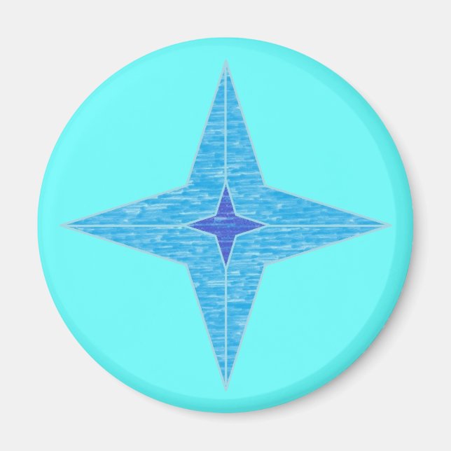 Imã Magnet Estrela Azul (redondo) (Frente)