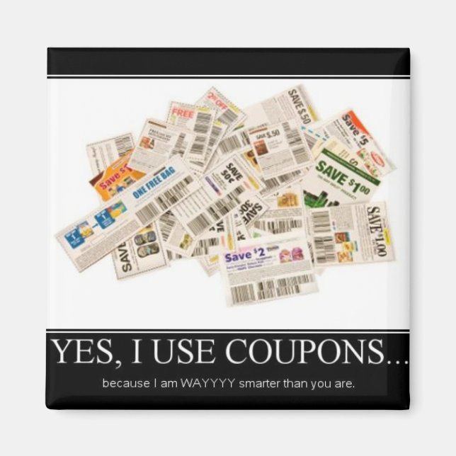 Imã Magnet - Eu uso cupons porque sou muito mais intel (Frente)