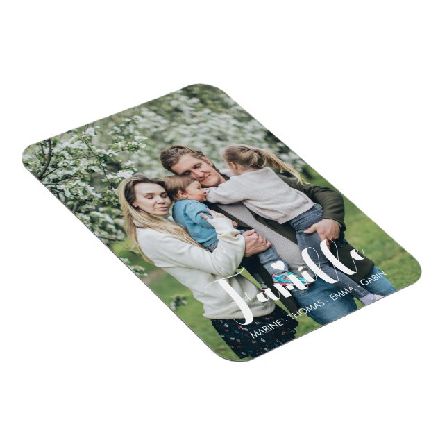 Ímã Magnet flexible personnalisé photo de famille prén (Lado Direito)