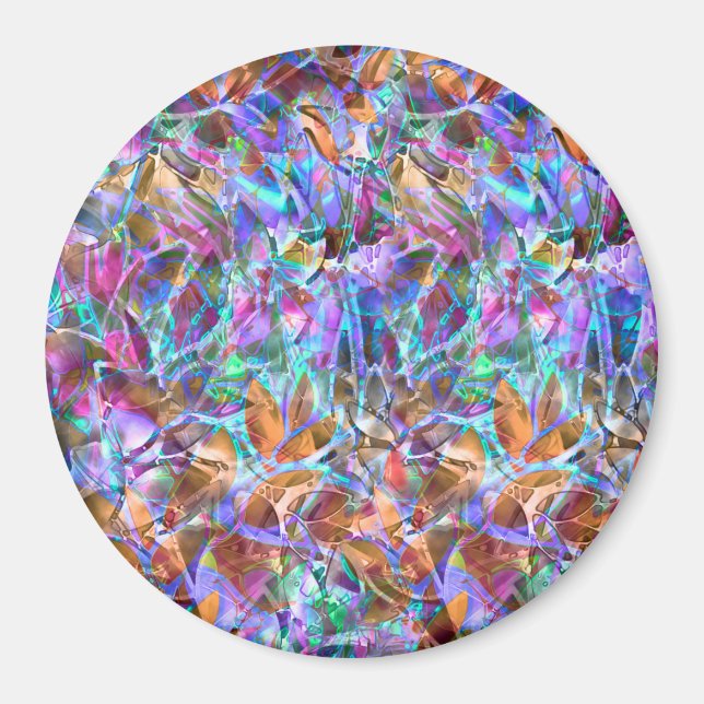 Imã Magnet Floral Abstrato Vidro Estreito (Frente)