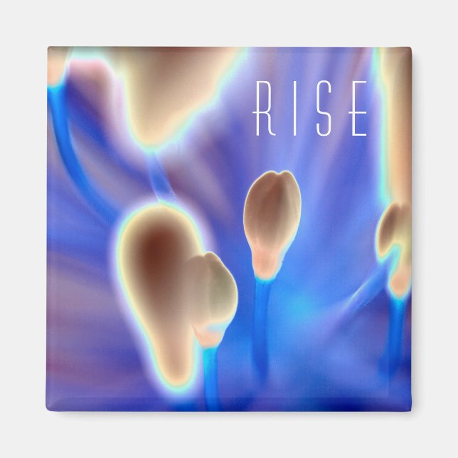 Imã Magnet Floral Impressão Quadrado "Rise" (Frente)