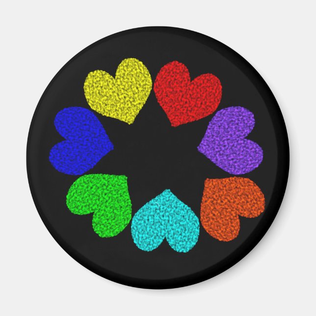 Imã Magnet Floral Rainbow Love (Frente)