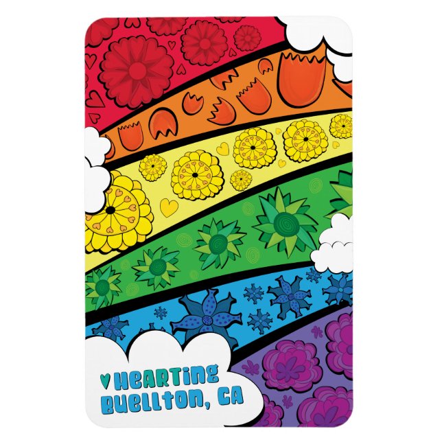 Ímã Magnet - Flores Arco-Íris - Buellton.Art (Vertical)