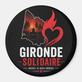 Imã Magnet "Gironde Solidaire 2026" – Merci à nos héro