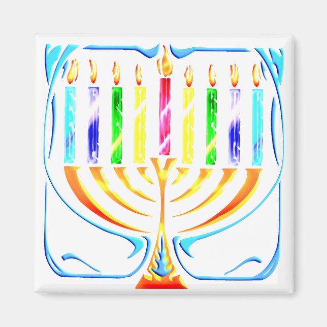 Imã Magnet: Hanukkah Menorah - Chanukah Menorah (Frente)