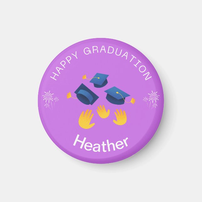 Imã Magnet - Happy Graduation Personalize - Adicionar  (Frente)