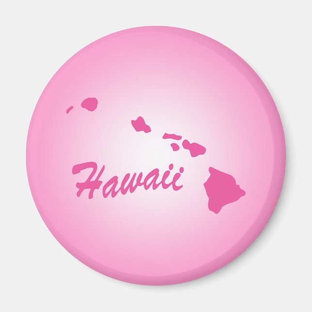 Imã Magnet Hawaii, estado rosa, (Frente)