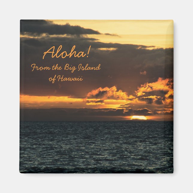 Imã Magnet: Hawaii Sunset (Quadrado) (Frente)