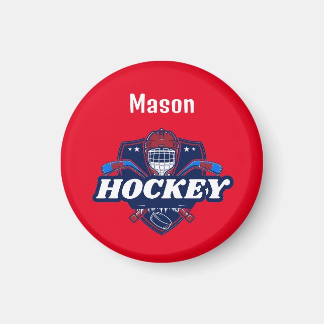 Imã Magnet Hockey Gear - Personalizado - Adicionar Nom (Frente)
