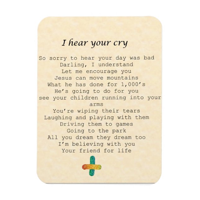 Ímã magnet-'I hear your cry" (Vertical)