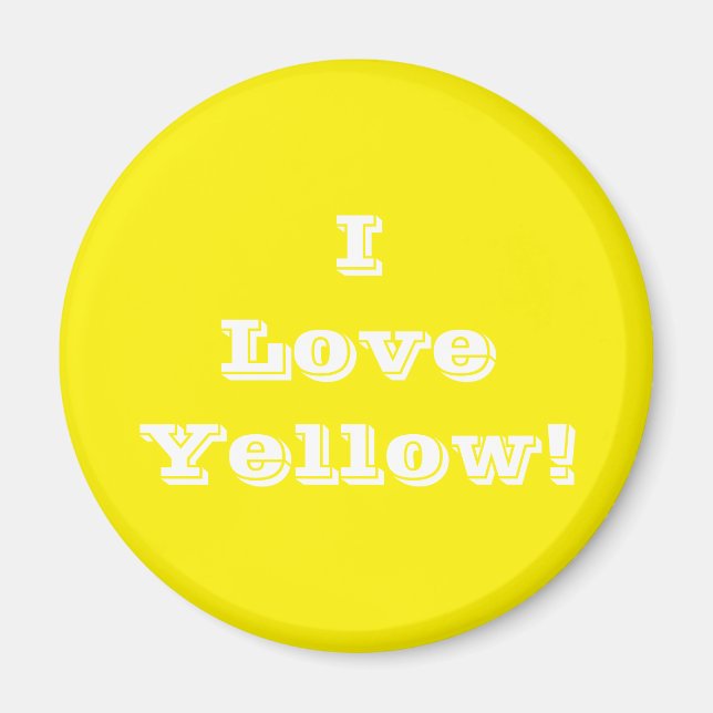 Imã Magnet I Love Yellow (Frente)