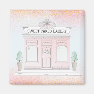 Imã Magnet Illustrated Bakery Cafe Comprado ao ar livr