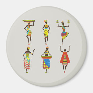 Imã Magnet ilustrado para mulheres africanas