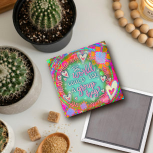Imã Magnet Incolor Floral Bonito Abraço de Inspirivênc