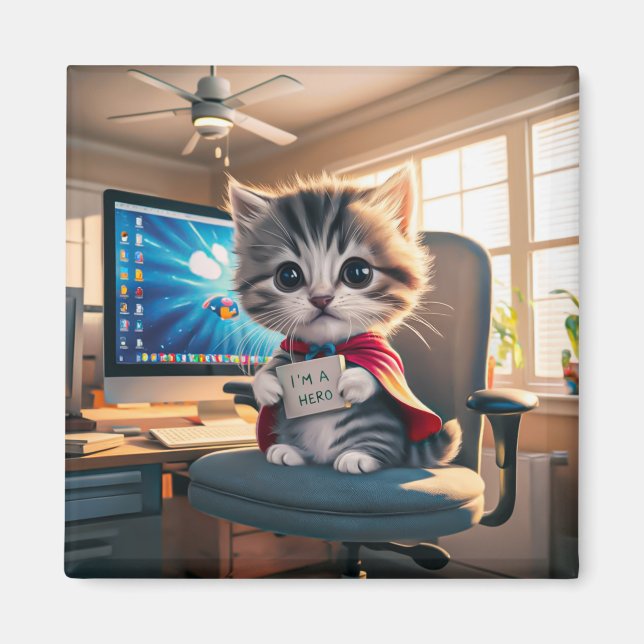 Imã Magnet Katze mit Wecker  (Frente)