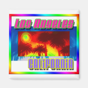 Imã Magnet "Los Angeles California Sunset Palm Trees"