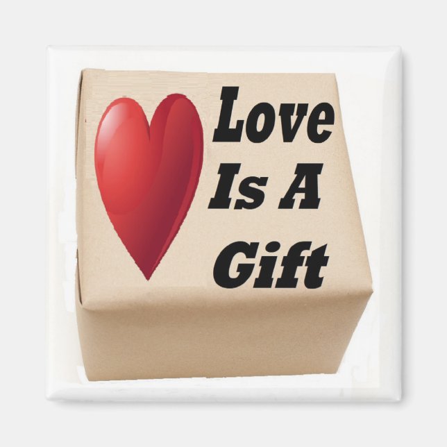 Imã Magnet Love É Um Presente (Frente)