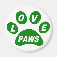 Magnet Love Paws sobre Paws Green