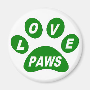 Imã Magnet Love Paws sobre Paws Green