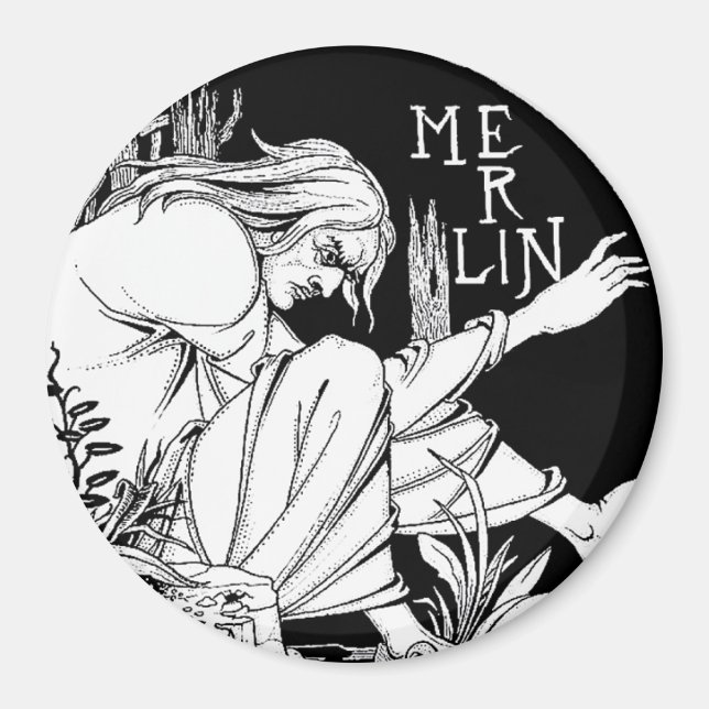Imã Magnet : Merlin - por Aubrey Beardsley (Frente)